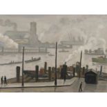 Rolf Diener(Gössnitz 1906 - Hamburg 1988)HafenÖl/Hartfaser, 54 x 74,5 cm, r. u. sign. R. Diener. -