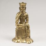 Figur 'Nachdenklicher Boddhisattva' (Maitreya)Sinotibetisch, 19./20. Jh. Bronze, vergoldet. Der