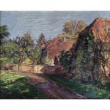 Julian Klein von Diepold(Düsseldorf 1868 - Norderney 1947)Dorf im SonnenscheinÖl/Lw., 63 x 77 cm, r.