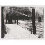 Emil Nolde(Nolde 1867 - Seebüll 1956)Landungsbrücke1910, Radierung, 30,5 x 41 cm, r. u. mit