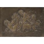 Bronzerelief 'Bacchanal' in der Art von ClodionFrankreich,, um 1800. Rechteckiges Bronzerelief mit