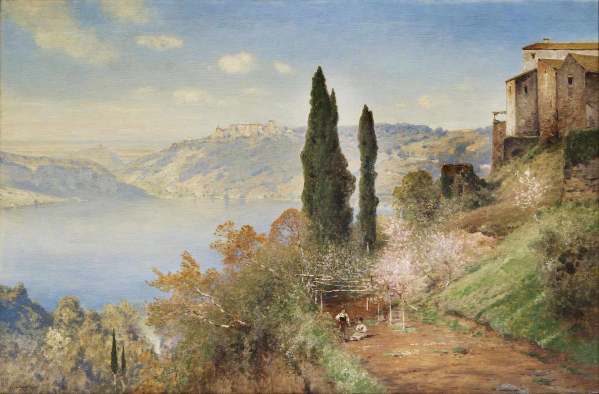 Ascan Lutteroth(Hamburg 1842 - Hamburg 1923)Am NemiseeÖl/Lw., 65,5 x 100 cm, l. u. sign. A.