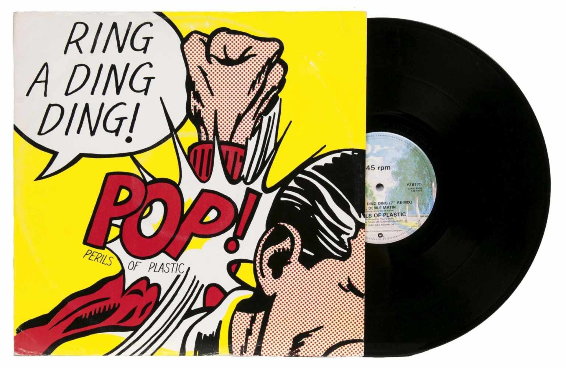 Roy Lichtenstein(New York 1923 - New York 1997)Schallplatten mit Roy-Lichtenstein-MotivenDrei