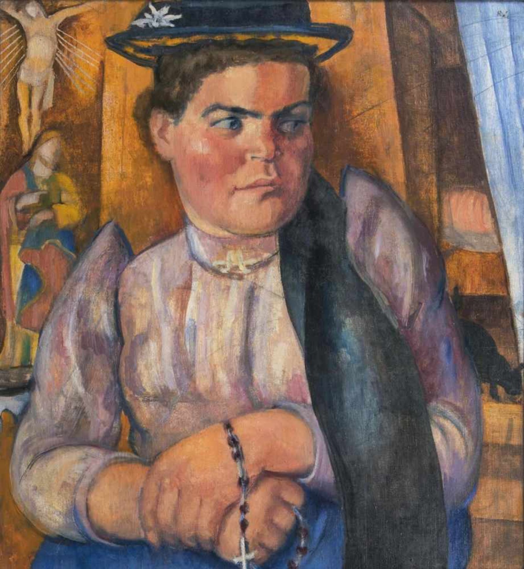 Anita Rée(Hamburg 1885 - Kampen 1933)Tiroler Bäuerin1921, Öl/Lw., 66,5 x 60,5 cm, r. o. sign. Rée,