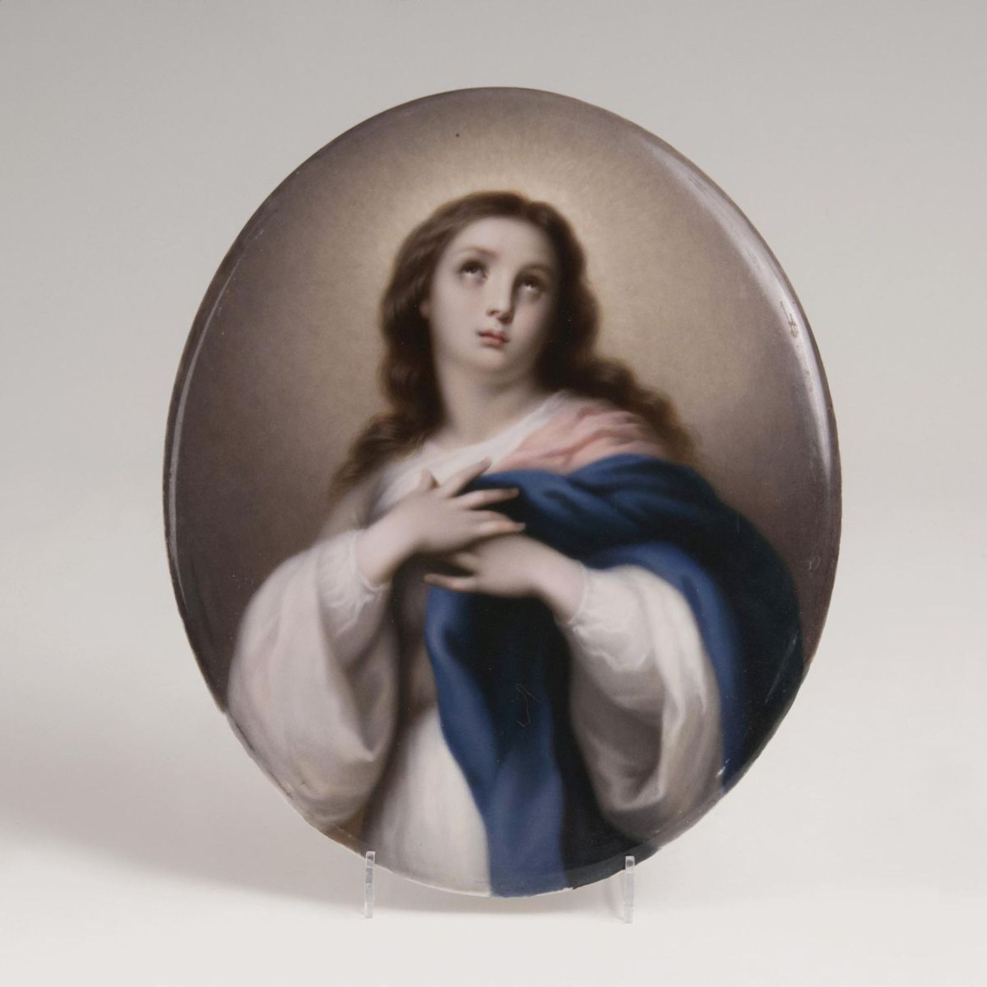 Ovale Bildplatte 'Maria Magdalena'Berlin, KPM, Ende 19. Jh. Porzellan. Fein gemalte Darstellung nach