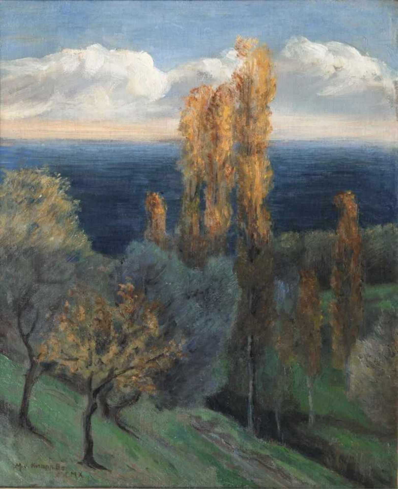 Maria von Knapp(Wuppertal 1867 - Wuppertal 1932)Am GardaseeÖl/Lw./Faserplatte, 45 x 37 cm, l. u.