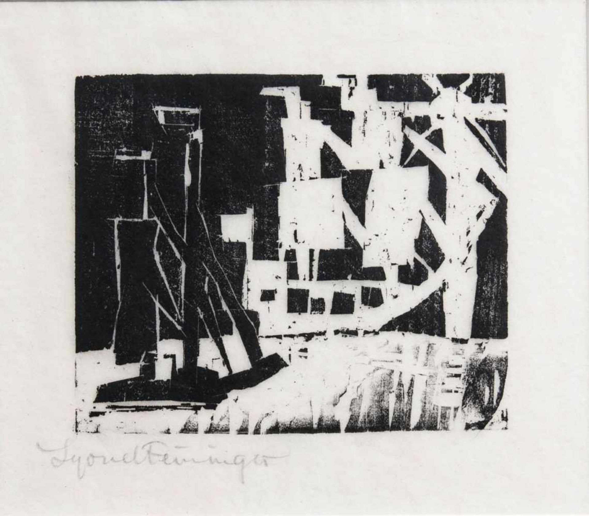 Lyonel Feininger(New York 1871 - New York 1956)Schiffe und Sonne 41918, Holzschnitt/Japan, 10 x 11,5