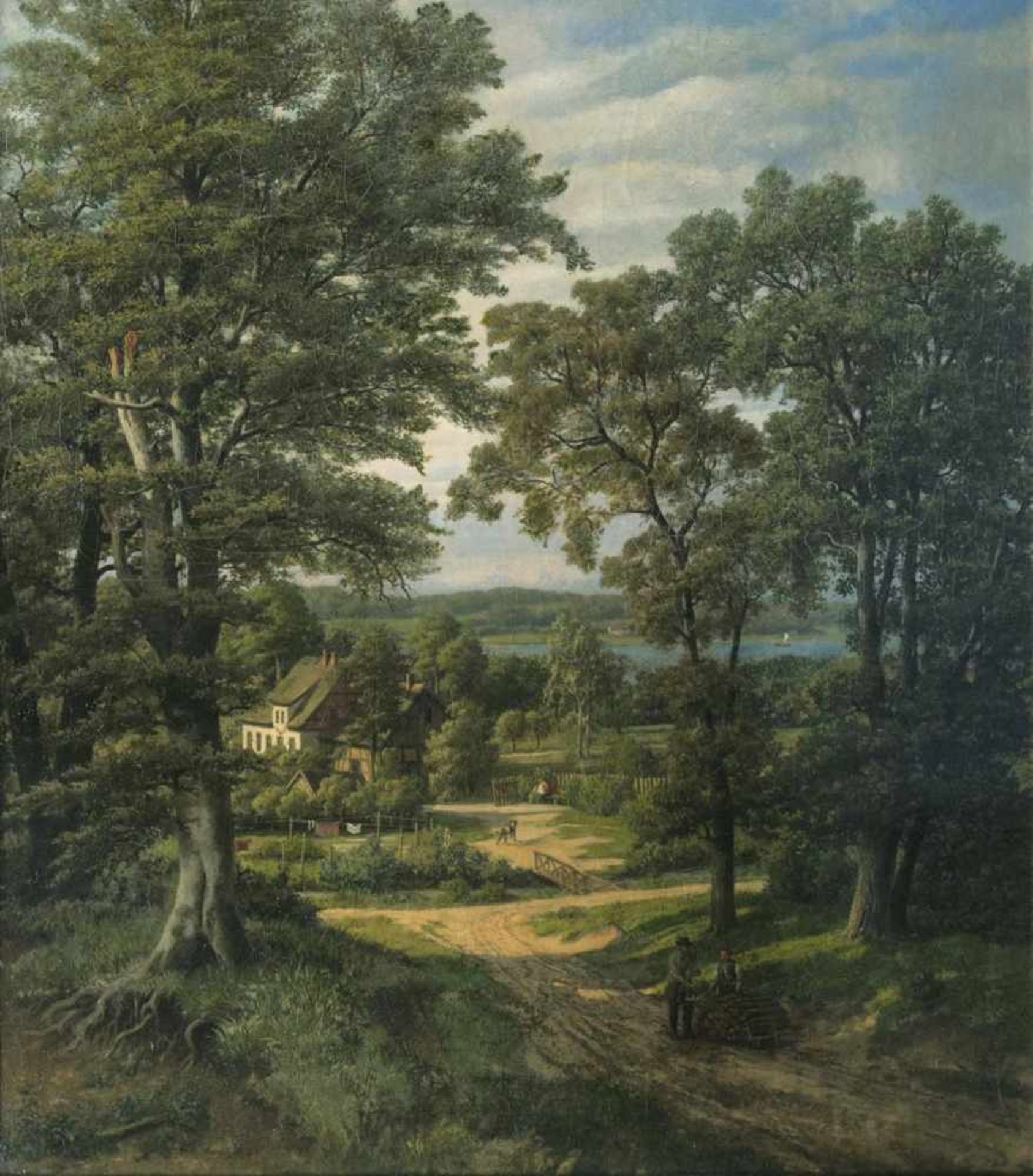 Friedrich Jentzen(Schwerin 1815 - Schwerin 1901)Raben Steinfeld bei SchwerinÖl/Lw., 93 x 78,5 cm,