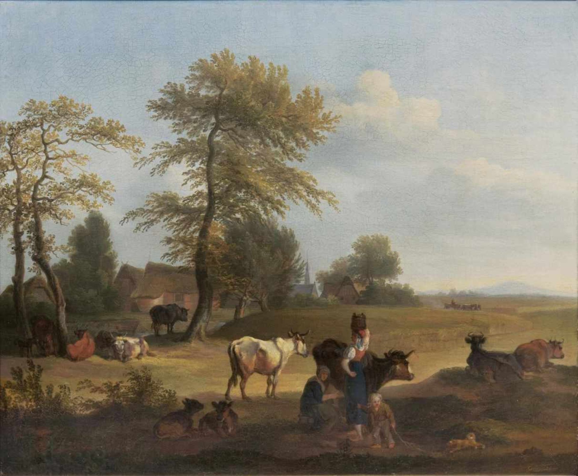 Christian David Gebauer(Neusalz 1777 - Aarhus 1831)MelkstundeÖl/Lw., 39 x 46 cm, r. u. sign. Gebauer