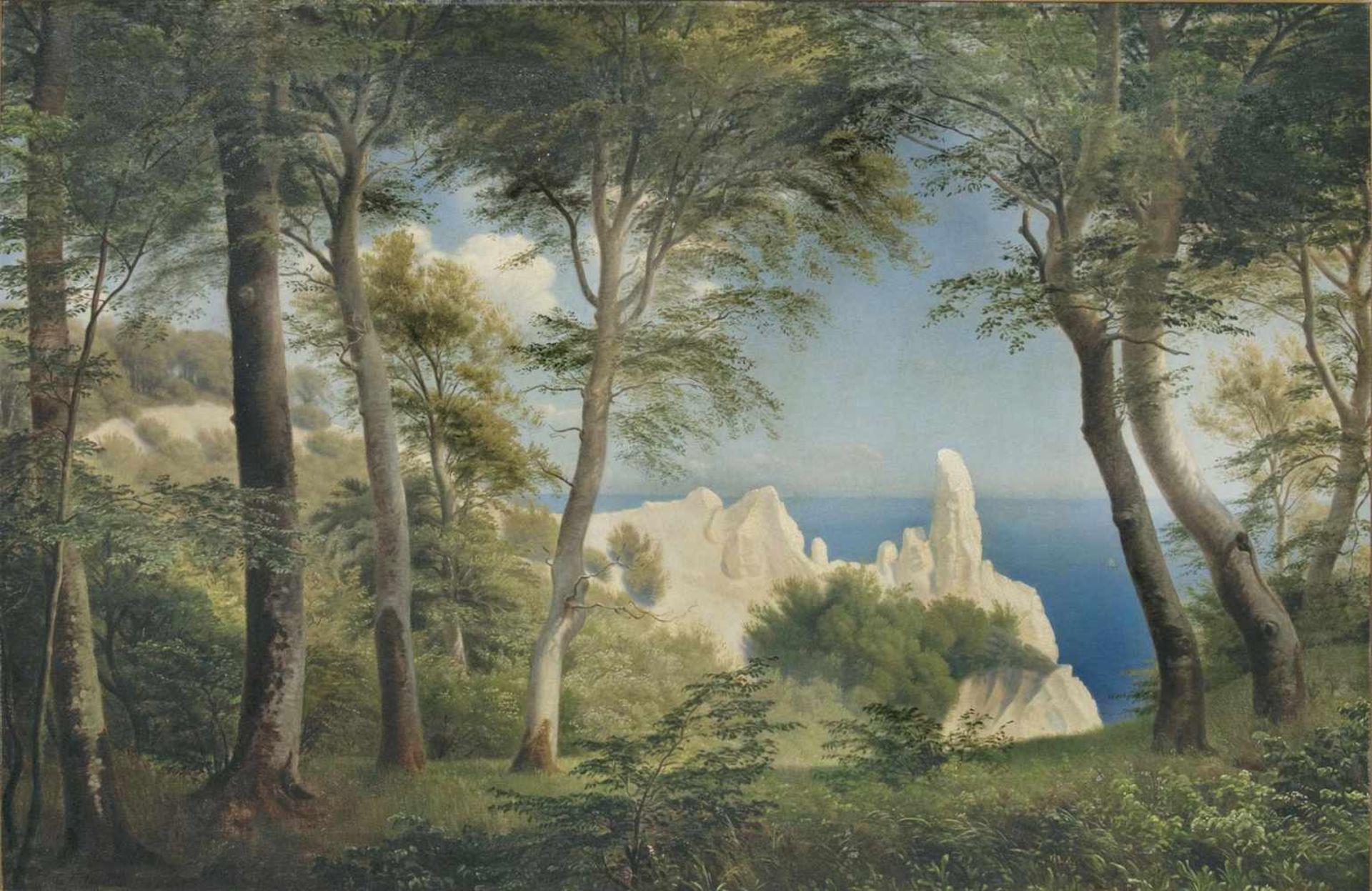 Carl Frederik Aagaard(Odense 1833 - Kopenhagen 1895)Kreidefelsen auf MönÖl/Lw., 124,5 x 186 cm, l.