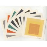 JOSEF ALBERS - White Line Squares, Series I, #s 1 to 8 (eight prints): Homage to the Square