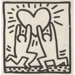 KEITH HARING - Two Men with Heart