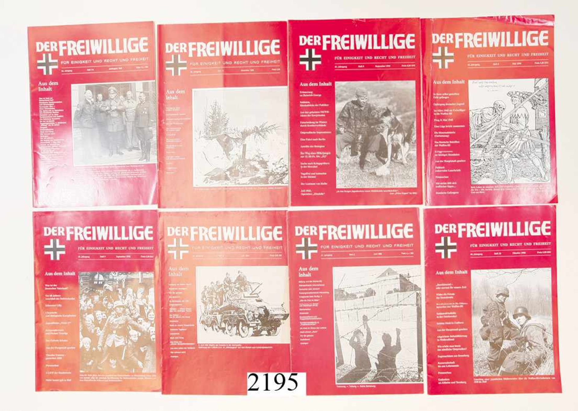 Konvolut HIAG Hefte "Der Freiwillige"1990er Jahre. 31 Hefte. Bild zeigt nur eine Auswahl.Zustand: