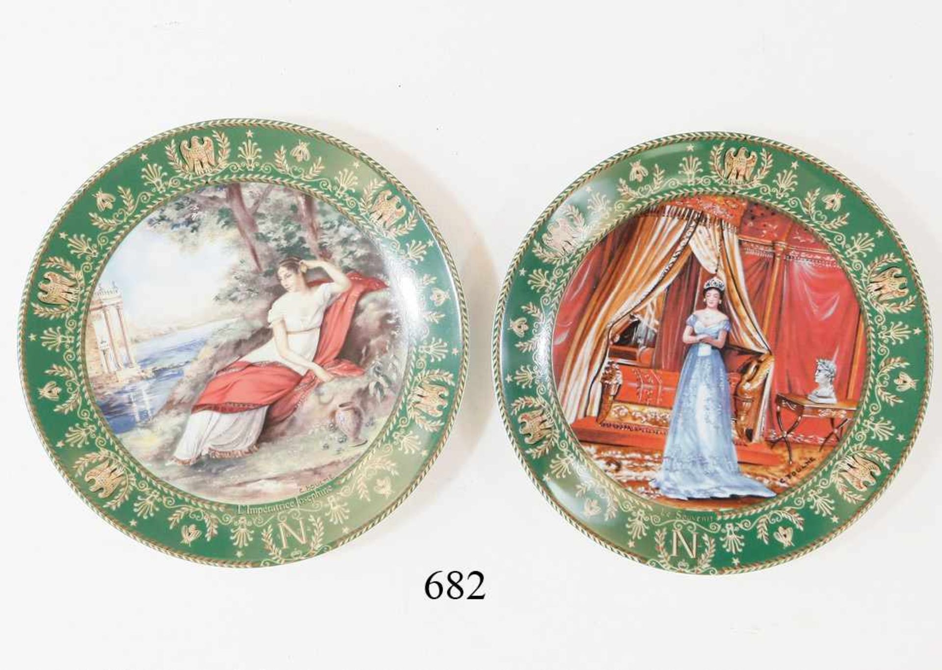 2 Porzellanteller "Josephine et Napoleon"Limitierte Sammlerteller aus dem Jahre 1983. Manufaktur