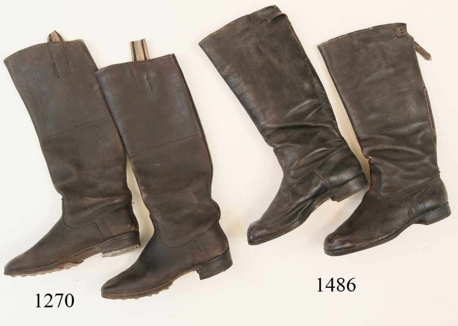 Paar Stiefel für KavallerieoffiziereWeiche Schäfte. Zustand: II