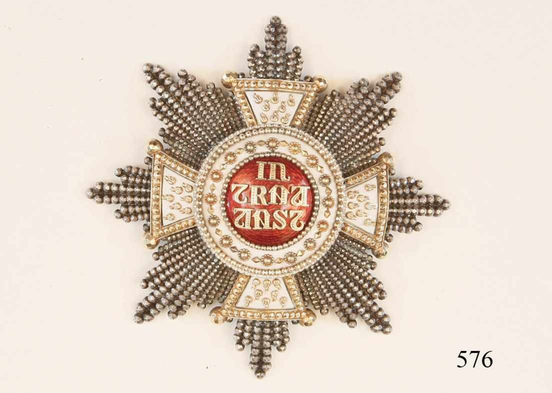 Haus-Ritterorden vom hl. Hubertus: Bruststern, 1886-1912Zum Großkreuz. Silberner, brillantierter