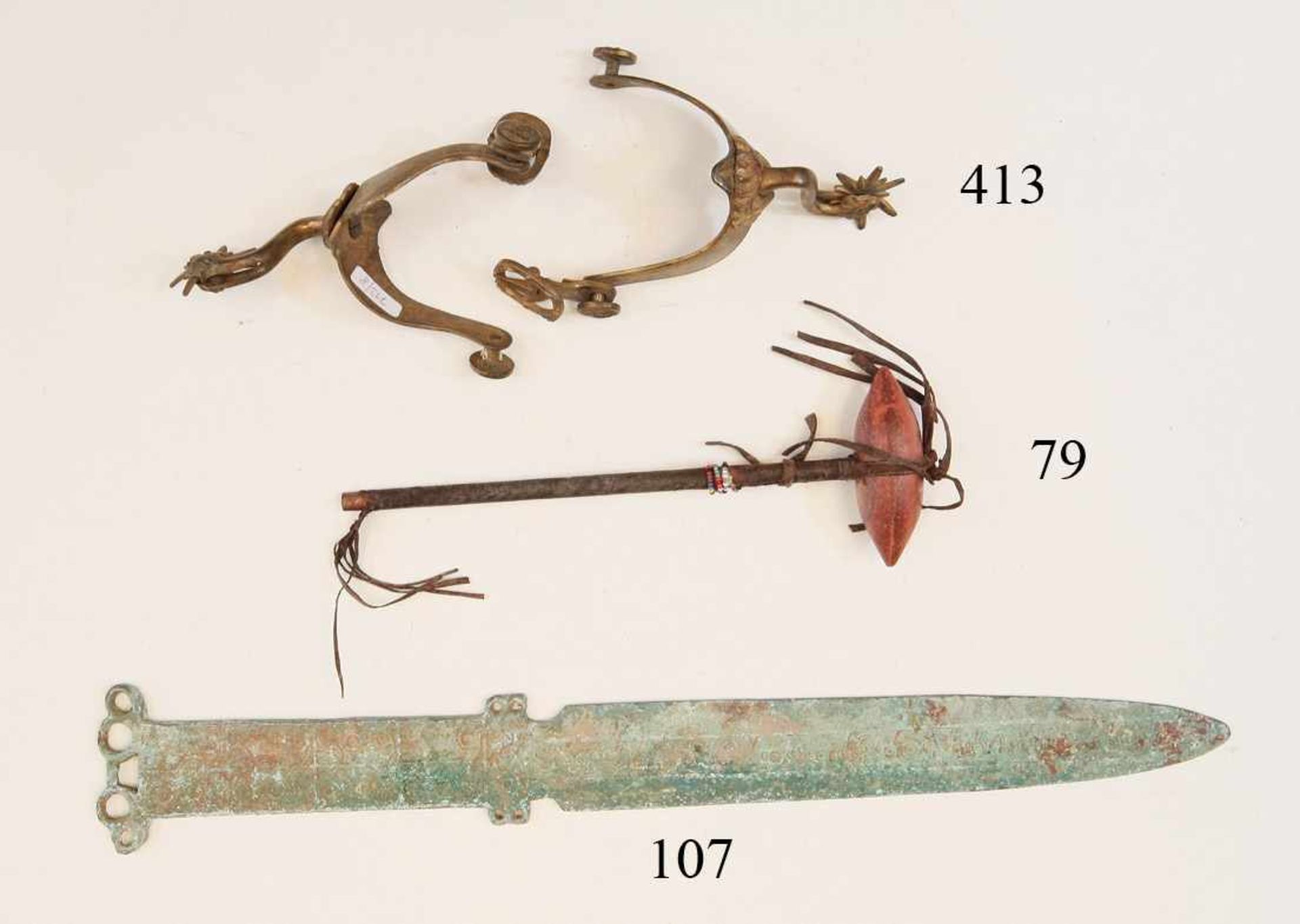 Bronzeschwert, LuristanGrüne Patina. Aus Altsammlung. 50cm. Zustand: II