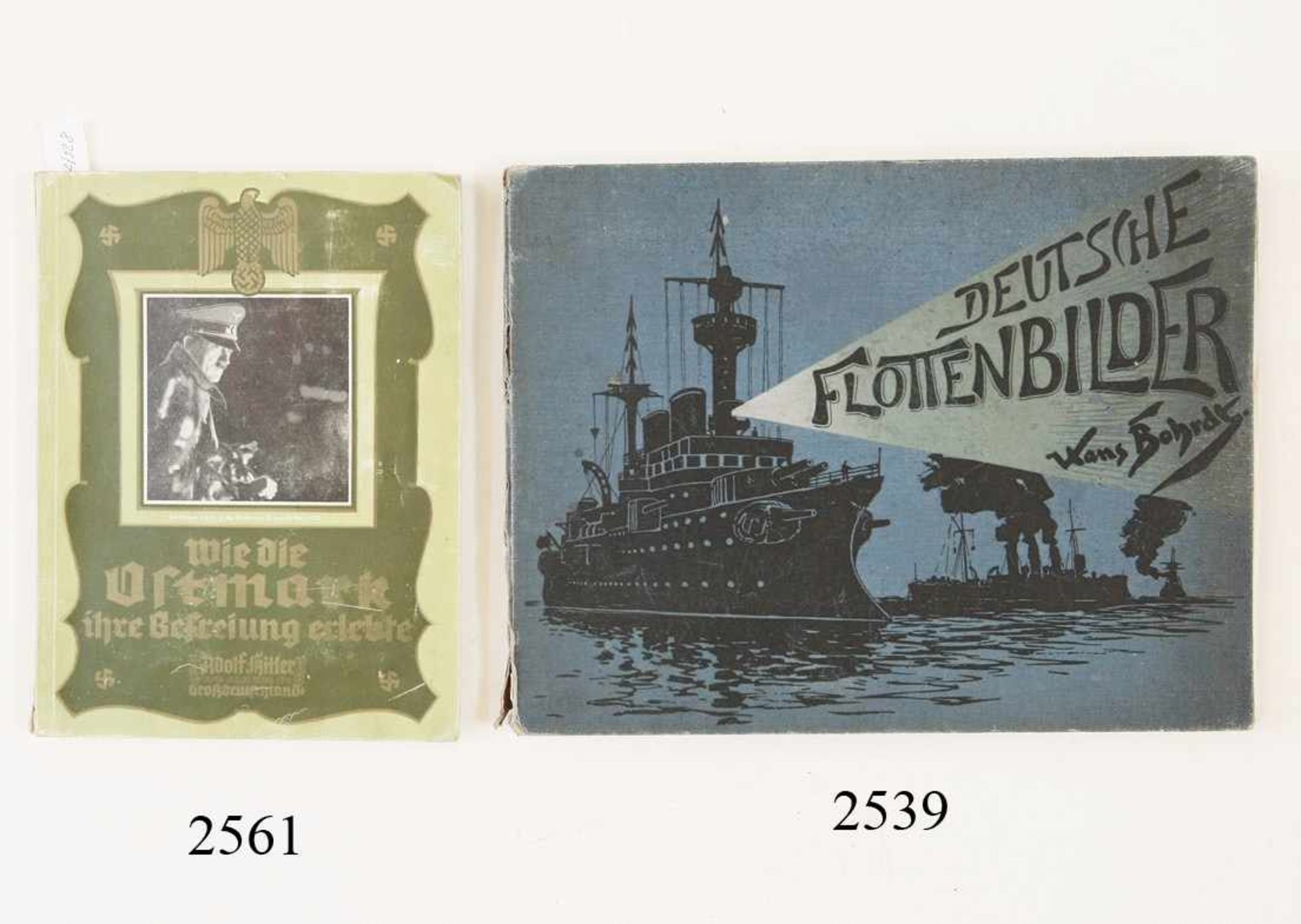 Bildband "Deutsche Flottenbilder"12 Kunstdrucke. Ausgabe 1903. Einband beschädigt. Zustand: II-