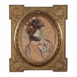Follower of Henri de Toulouse-Lautrec (French 1864-1901) PORTRAIT OF A LADY pastel on card 51 by