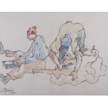 Gregoire Johannes Boonzaier (South African 1909-2005) SHEEP SHEARERS signed and dated 1963