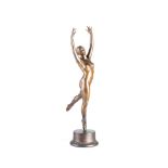 ‘UNG NOGEN BALLETDANSERINDE’, CARL MARTIN-HANSEN (1877 - 1941), 1932 the bronze nude standing in a
