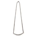 A DIAMOND NECKLACE adorned to the centre with 15 swiss-set round brilliant-cut diamonds, weighing