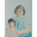 Marjorie Wallace (South African 1925-2005) PORTRAIT OF MOTHER AND CHILD signed watercolour and