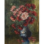 Italo Giordani (Italian 1882-1956) STILL LIFE WITH ROSES signed oil on board 68 by 54cm