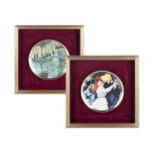 TWO PRINTED CERAMIC ART PLATES, 20TH CENTURY one depicting Renoir’s Dance at Bougival, the other