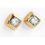 A PAIR OF DIAMOND STUDS, IMMO BÖHLKE each claw-set round brilliant-cut diamond enclosed in a stepped