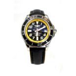 A GENTLEMAN'S STAINLESS STEEL WRISTWATCH, BREITLING SUPEROCEAN