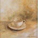 Caryn Scrimgeour (South African 1970-) CUP AND SAUCER II signed oil on canvas PROVENANCE Everard