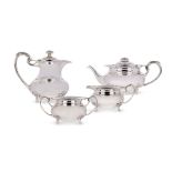 A SILVER TEA SERVICE, CIRCA 1930 comprising: a teapot, hot water jug, milk jug and sugar bowl2701g