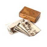 A WOODEN BOX, BERMUDA 1902 AND A BOX OF PHOTOGRAPHS (2) oblong wooden box, brass hinges,