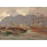 Edward Clark Churchill Mace (South African 1863-1928) VIEW OF SIMON'S TOWN signed oil on board 22,