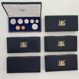 SIX SA MINT SHORT PROOF SETS, 1984, 1985, 1986, 1987, 1988, 1989 (6)