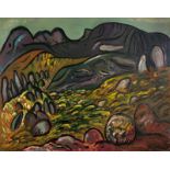 Brian Bradshaw (South African 1923-) ISINGO AND WORLD ROCK signed oil on canvas 109,5 by 140cm
