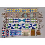 COLLECTION OF 10 NGONI BEADWORK, EAST AND CENTRAL AFRICA Seven panels and three bags, of various