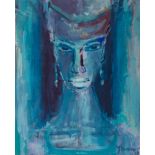 Gerard Sekoto (South African 1913-1993) HEAD OF AN AFRICAN WOMAN signed and dated 68; label