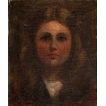 Continental School ( 19th/20th Century-) PORTRAIT OF A GIRL oil on canvas 30,5 by 25cm