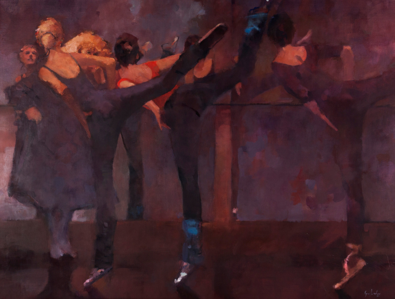 Ryno Swart (South African 1945 -) DANCE REHEARSAL signed and dated 85 oil on canvas 88,3 by 119cm