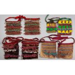 FOUR PAIRS OF BEADED LOIN CLOTHS, SWAZI Small rectangular pieces of hide, enhanced with horizontal