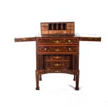 A GEORGE III MAHOGANY HARLEQUIN DRESSING TABLE, CIRCA 1790