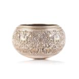 AN INDIAN SILVER AND BRASS BOWL