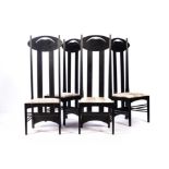 A SET OF FOUR REPRODUCTION ARGYLE CHAIRS, DESIGNED BY CHARLES RENNIE MACKINTOSH, 1897