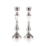 A PAIR OF SILVER CANDLESTICKS, PETER GRAY, ZIMBABWE, 20TH CENTURY