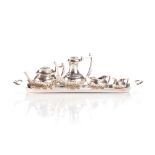 AN ELIZABETH II SILVER MINIATURE TEA SERVICE, A CHICK AND SONS LIMITED, LONDON, 1975