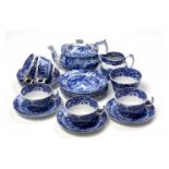 A COPELAND SPODE 'BLUE ITALIAN' PATTERN PART TEA SERVICE