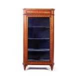 AN EDWARDIAN SATINWOOD AND INLAID DISPLAY CABINET