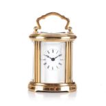 A BRASS CARRIAGE CLOCK